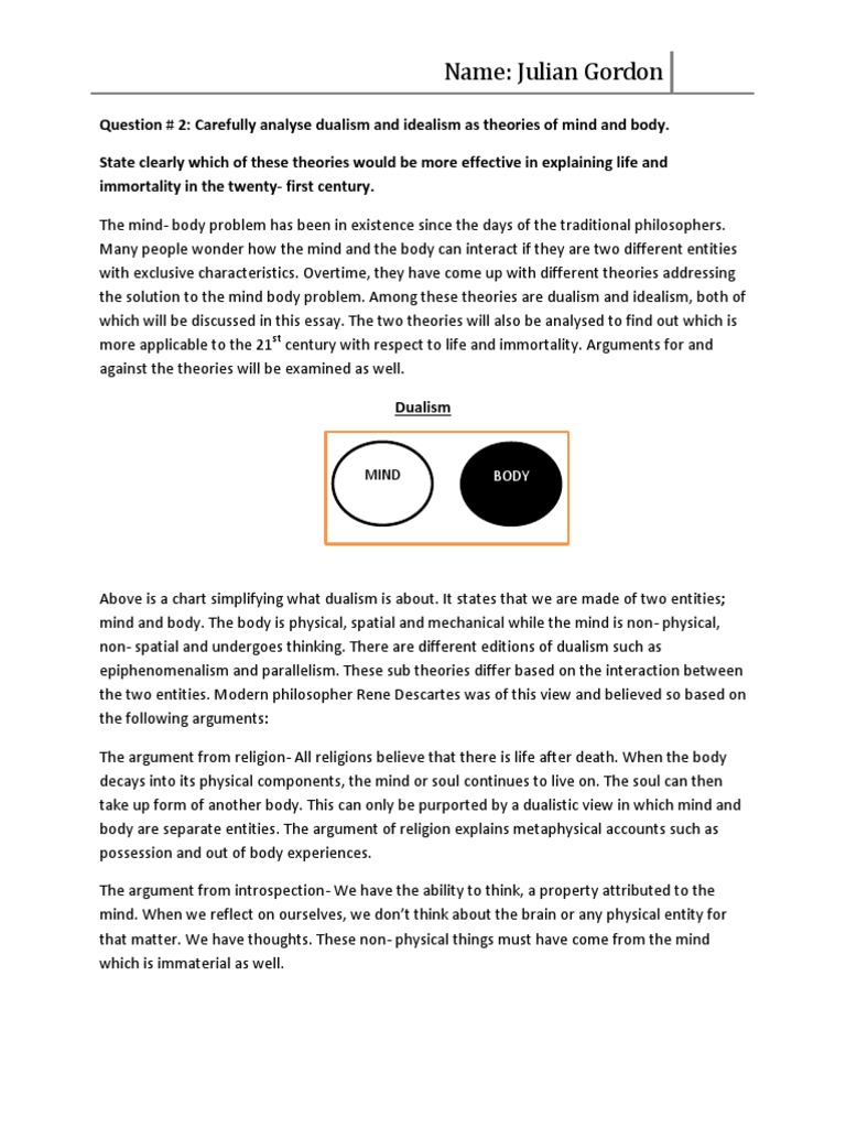 dualism vs monism quizlet monism and dualism